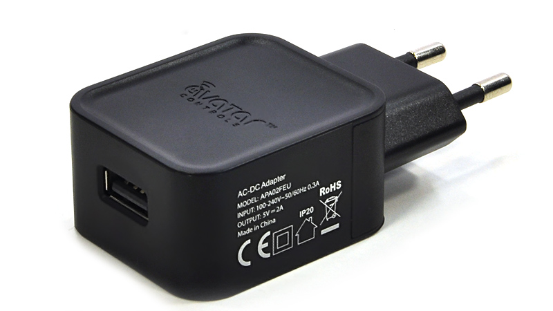 Сетевой адаптер AVATAR USB 2A, черный