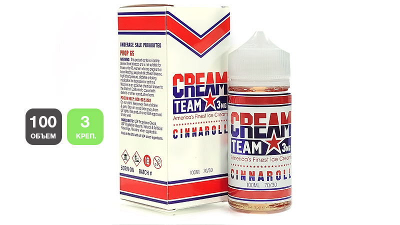 Жидкость CREAM TEAM Cinnaroll (100 мл, 3 мг/мл)