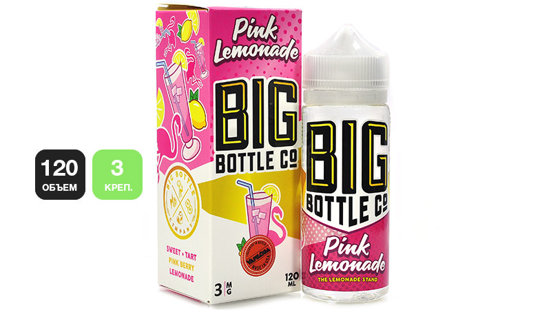 Жидкость BIG BOTTLE Pink Lemonade (120 мл, 3 мг/мл)