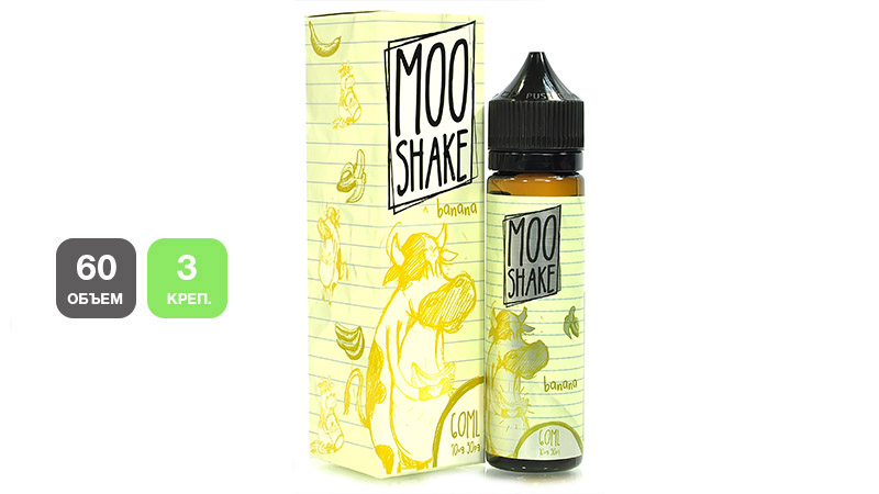 Жидкость MOO SHAKE Banana Milkshake (60 мл, 3 мг/мл)