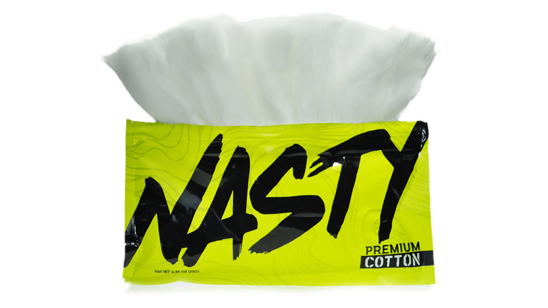 Хлопковая вата NASTY Cotton Malaysia имеет хорошие показатели впитываемости жидкости, что благоприятно отражается на процессе курения