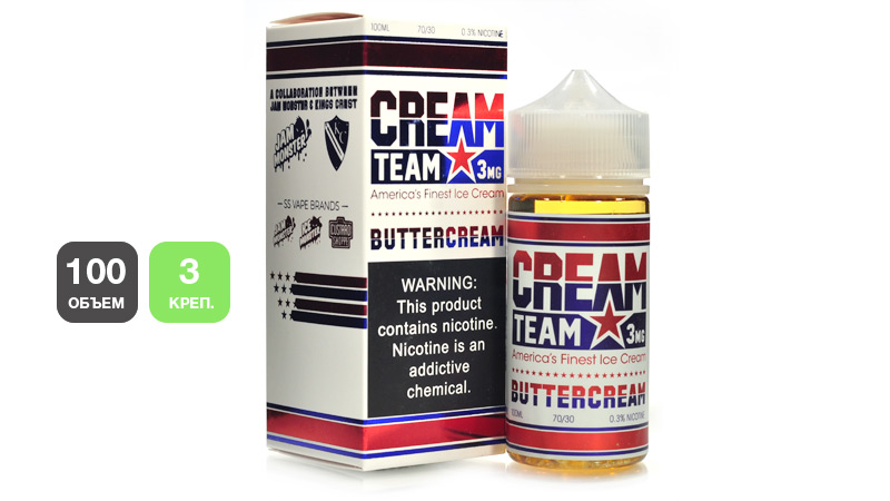 Жидкость CREAM TEAM Buttercream (100 мл, 3 мг/мл)
