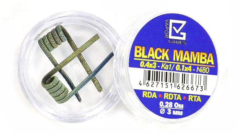 Комплект спиралей VAPOR GAMES VG Black Mamba (3x0.4+4x0.1 мм), 2 штуки