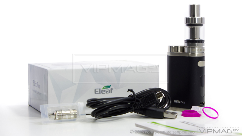 Батарейный бокс мод eLeaf iStick Pico Full с клиромайзером Melo 3, черный