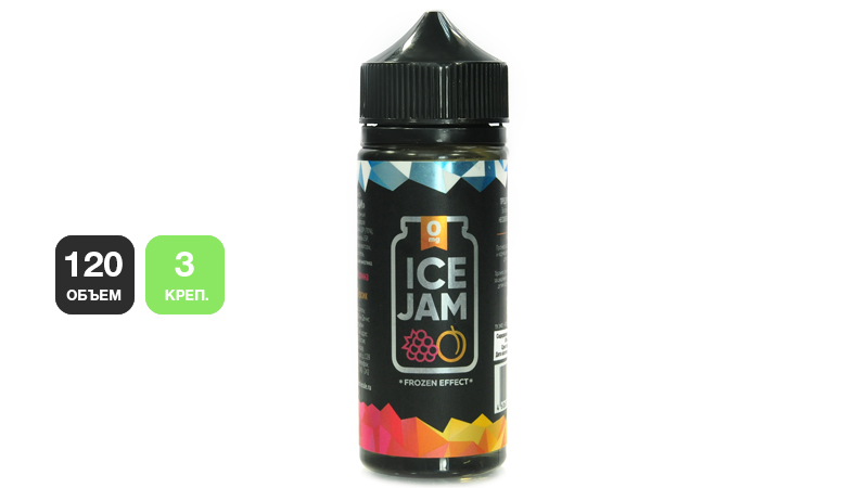 Жидкость ICE JAM Peach Raspberry (120 мл, 3 мг/мл)