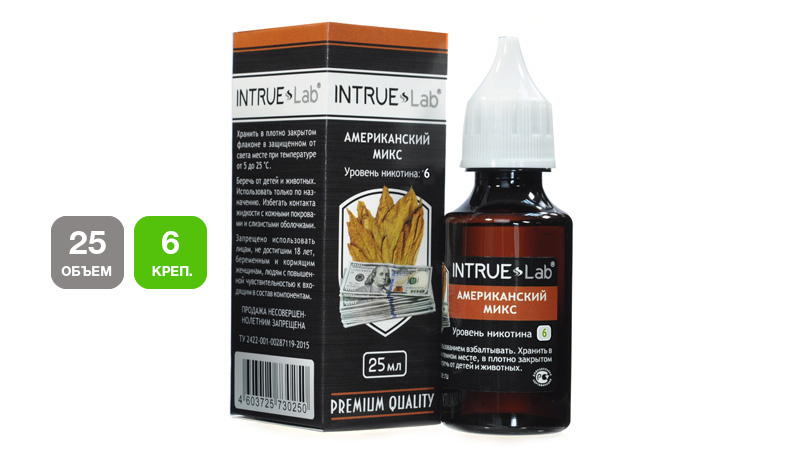Жидкость Intrue Lab «Американский Микс» — правильная «табачка» с чистым классическим вкусом табака