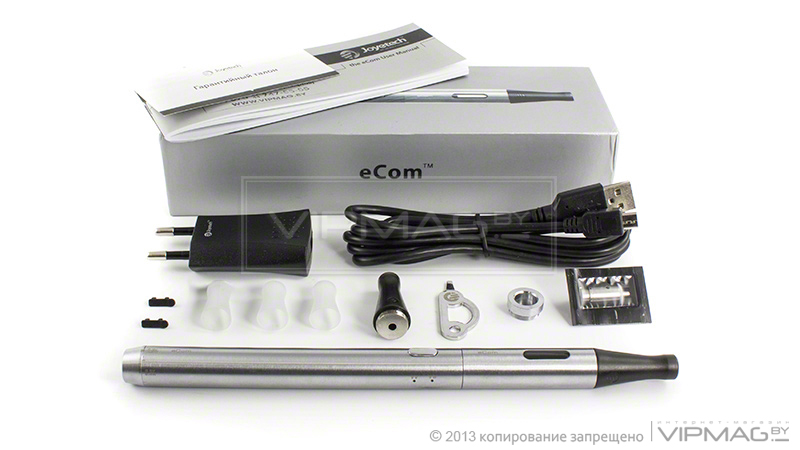 Комплектация электронной сигареты Joye eCom One (1000 mAh), стальная