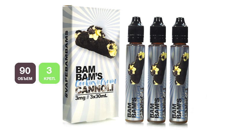 Жидкость BAM BAM'S CANNOLI Cookies and Cream Cannoli (90 мл, 3 мг/мл)