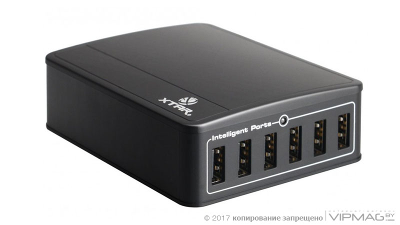 Зарядное устройство XTAR U1 на 6 USB-портов, с кабелем